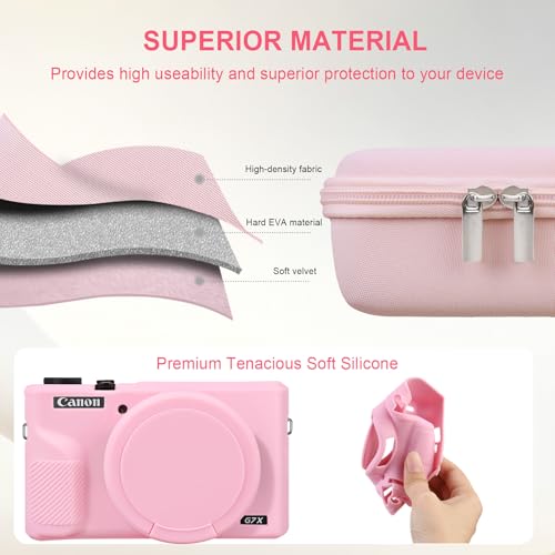 Image of Elonbo Camera Carrying Case for Canon PowerShot G7X Mark III Digital Camera