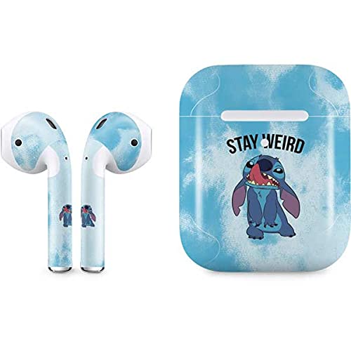 Skinit Decal Audio Skin Compatible with Apple AirPods 2 - Officially Licensed Disney Lilo and Stitch Stay Weird Design