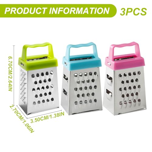 3 piezas rallador de caja pequeño de acero inoxidable miniatura 5