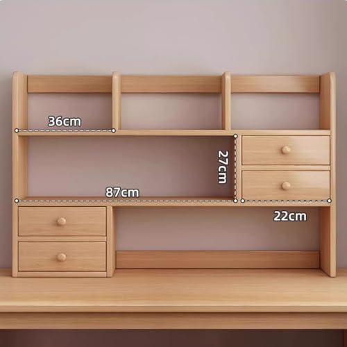 デスクシェルフ デスクトップオーガナイザー 木製デスクハッチ 軽量デスクトップディスプレイラック デスクトップ本棚収納ラック カウン