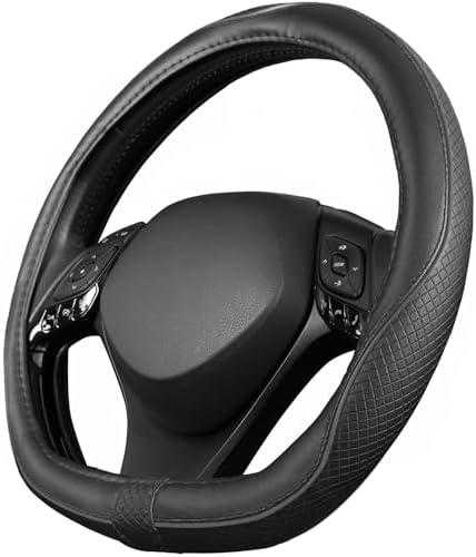 Upgrade4cars D-Form Lenkradbezug Schwarz Lenkradhülle Universal Zubehör | Passend für die meisten Fahrzeuge | Schützt Ihr Lenkrad vor Abnutzung | Sommer & Winter | erprobte Qualitä