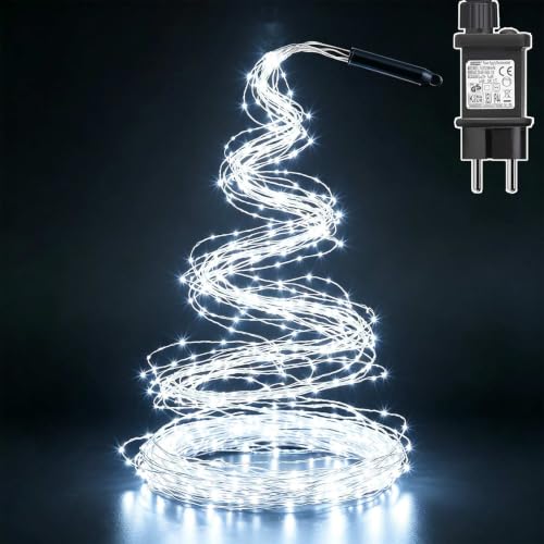 Cozymeow Lichterschweif mit Strom 1M 100 LED Lichterkette Wasserfall