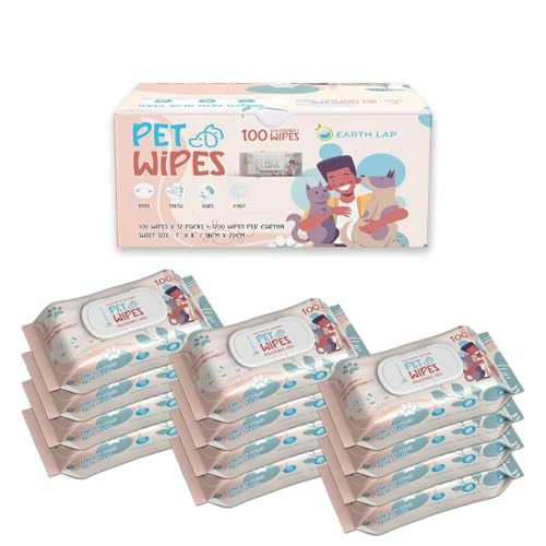 EARTH LAP 100% Biodegradable Premium Pet Wipes |...