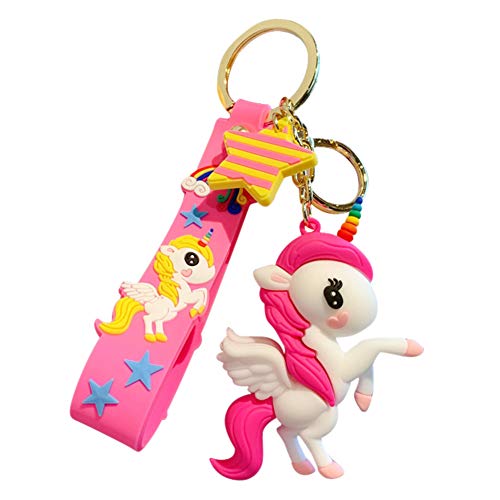 Llavero de unicornio wiFndTu para mujer y niña rojo Rojo