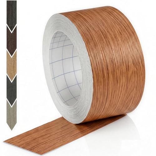 Image of GSCIT Club Red Oak Wallpaper, 2.4 inch X 15ft Self Adhesive Wood Grain Repair Tape Walnut Repair Patch for Tables, Chairs, Baseboards, Doors, Windows, Floors, Handicraft DIY.