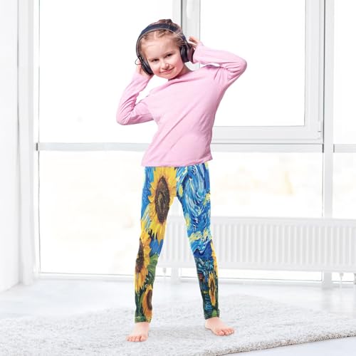 Toddler Girls Leggings Printed Yoga Pants Leggings Sunflowers Sky for Kids4