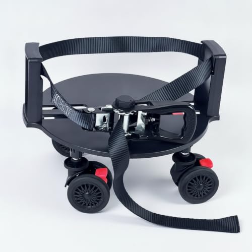 Soporte para golfistas con base rodante resistente y estante móvil 4