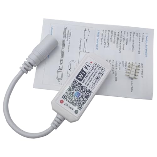TOPXCDZ Wifi RGBW Controller Magic Home app, werkt met Alexa Google Home voor DC12-24V RGBW ledstrip, licht, stemdimmer