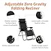 Amazon Basics Outdoor Patio Zero Gravity Lounge Chair with Pillow, Folding Reclining and Textilene Adjustable, Folding Lounge Lawn Chairs for Outside, 26