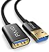 Produktbild 5m Nylon USB USB 3.1 (USB 3.0) Verlängerung schwarz, A-A Verlängerungskabel, Aluminiumstecker, Stoffmantel