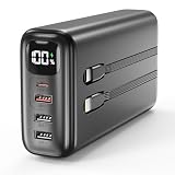 Eliegntist 51000mAh Portable Charger with Built-in USB-C & Lightning Cables,...