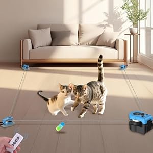 ITSHINY Katzenspielzeug Elektrisch, Katzenspielzeug Selbstbesch&auml;ftigung mit anpassbaren Laufwegen, Auto- und manuellen Modi,USB Wiederaufladbarer Interaktives katzenspielzeug