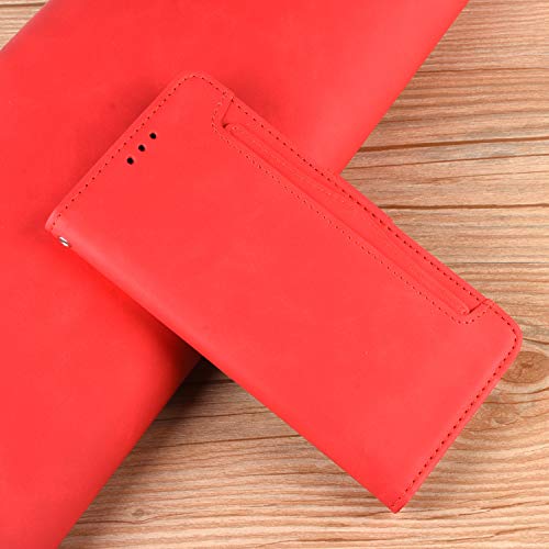 Asuwish Compatible with Motorola Moto G Stylus 5G 2024 Wallet Case and Tempered Glass Screen Protector Card Holder Stand Leather Flip Cell Accessories Phone Cover for G5 Women Men Red - Image 4