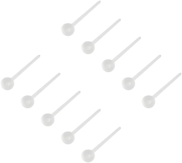 Ruifan 3mm Ball Flexible Bioplast Clear PVC Plastic Blank Ear Nose Pin Bone Stud Nickel Free Earrings Piercing Retainers 20G