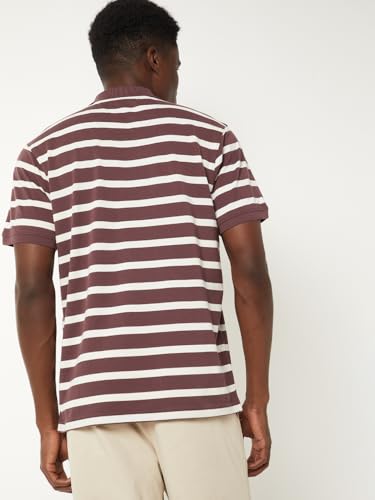 Image of Max Men's Half Sleeves Regular Fit Striped Polo T-Shirt