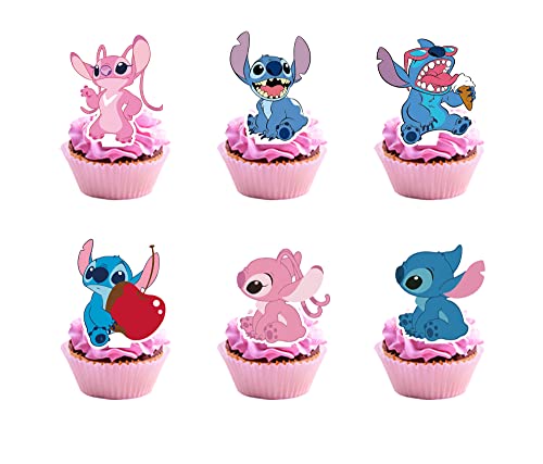 24PCS Cartoon Cake Toppers Cupcake Toppers Cake Decorations Birthday Party Supplies Decorations (Style 2)