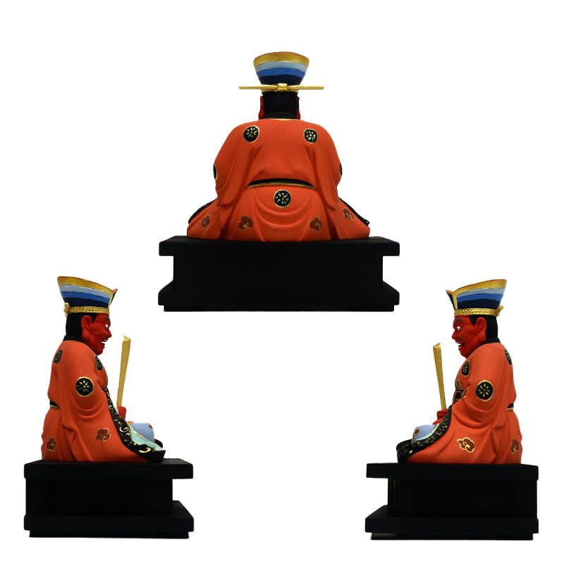 Amazon｜海宇工芸(kaiu art) 木彫り仏像 【閻魔大王】桧木 坐2.5寸 極
