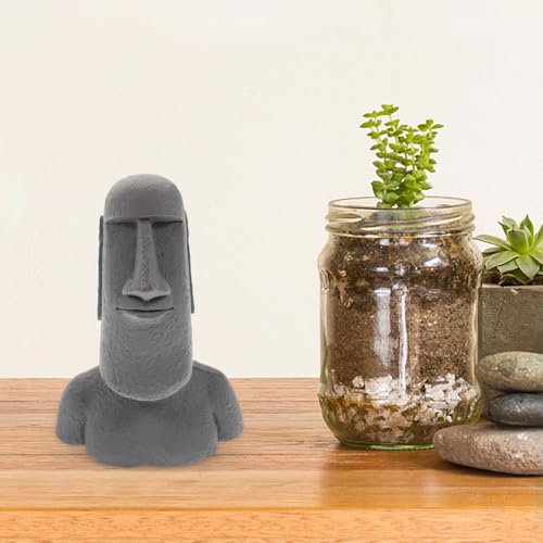 Estatua Moai de Resina Mini 5.11x3.54x1.96 pulgadas miniatura 6