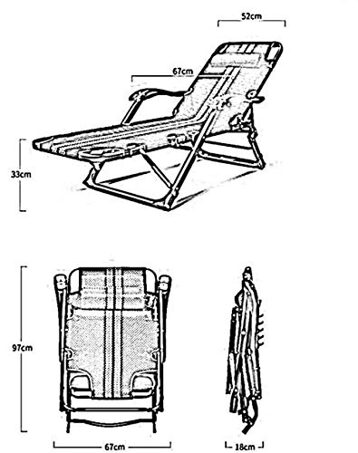 Chaise inclinable de jardin robuste avec siège réglable extérieur