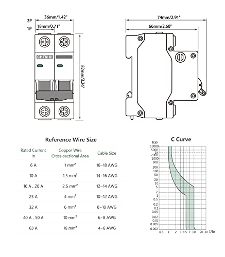 ac miniature circuit breaker 20 amp 120v240v 1 pole din rail mount circuit breaker thermal magnetic trip solar ac disconnect switch mcb c20