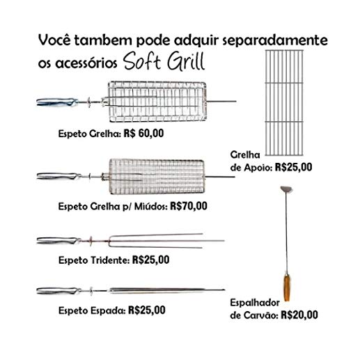 Churrasqueira Giratória 5 Espetos Soft Grill Completa Lado Direito