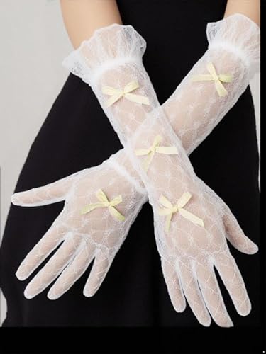 Jelory Flower Girls Gloves Short Lace Princess Bridesmaids Child Wedding Dress Gloves Party Costume Handwear3