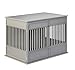 New Age Pet ECOFLEX Horizon Dog Crate & End Table, Modern Slatted Indoor Dog Kennel for Medium, Large & XL Dogs, Durable Composite, Grey, X-Large