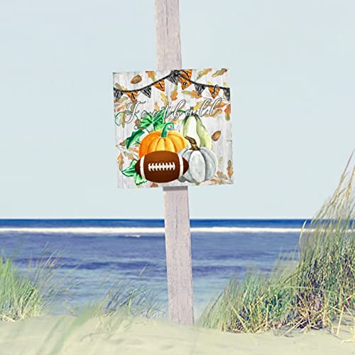 Panneau mural en bois famille football, cadeau idéal avec citrouille d'automne et tournesol