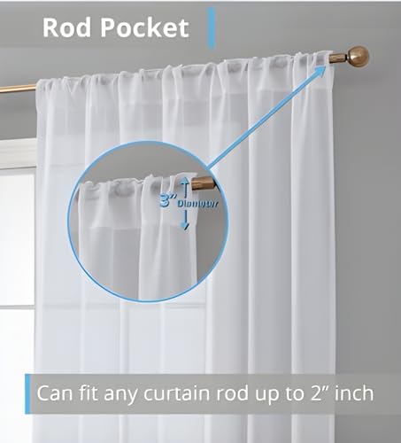 Image of NYSARG Decor Hub Ruffle Cotton Curtain for Window | Boho Style | Light Filtering Single Frill Curtain for Living Room, Bedroom, Kids Room & Kitchen (5 feet, 60 * 42inch) (White)