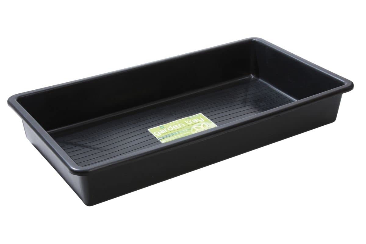 Muddy Hands Heavy Duty Rectangle Multi Purpose Black Plastic Garden Tray - 65 Litre - (Length: 100cm x Width: 55cm x Height: 15cm)