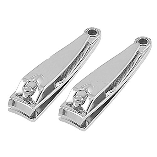 2 Pieces Stainless Steel Nail Clippers Flat Fingernail Nail Trimmer Nail Cutter