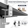 VIVO White Dual 13 to 27 inch LCD LED Monitor Desk Mount Stand with C-clamp and Bolt-Through Grommet, Heavy Duty Fully Adjustable Arms for 2 Screens STAND-V002W #5