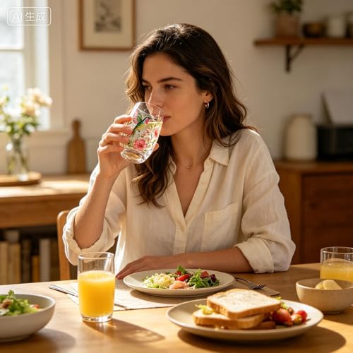Tazas de té de transparente con flores de 30cl para cocina 3