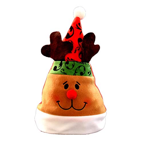Preisvergleich Produktbild Weihnachtsmütze, Karikatur Weihnachtsmütze, Erwachsene Kinder-Weihnachtskopfschmuck / weich Und Bequem / Weihnachtsschmuck / Parteistützen / Urlaub, Geschenke (Farbe : Pattern elk Christmas hat)