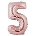 Produktbild Miss Bakery's House® Ballon Folie Helium Zahl 5 Roségold - Deko Geburtstag Party