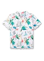 Sanetta Kinder UV Shirt Kurzarm Off-White Dschungel | Praktisches und schützendes Badeshirt aus Polyamid-Mix für Mädchen. Bademode für Kinder