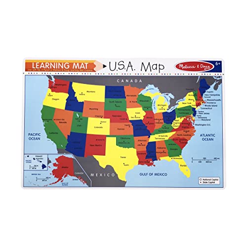 Puzzle United States Write-A-Mat Melissa & Doug 6 pièces de table
