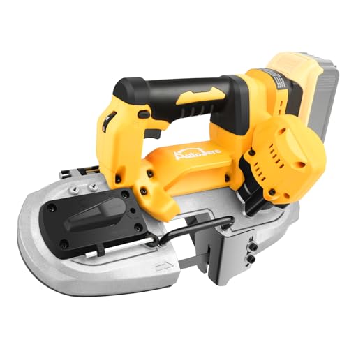 AUTOJARE Cordless Bandsaw Compatible with Dewalt 20V Battery 2-1/5 Inch Cutting Capacity Brushless Metal Bandsaw 7 Variable Speeds Portable Band Saw for Wood Plastic Metal (NO Battery)