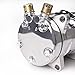 Dilomber Universal A/C Compressor, 12V Air Conditioning Compressor 2 Grooves Fit for Sanden 508 2PK Style SD 508 5H14 R134A V Belt (Pre-Filled with Oil) Chrome
