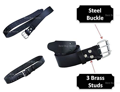 Leather Tool Belt with Hammer Holder, Ratchet,Spanner,Wrench Tool Pouch Tape Holster (Black) - Image 5