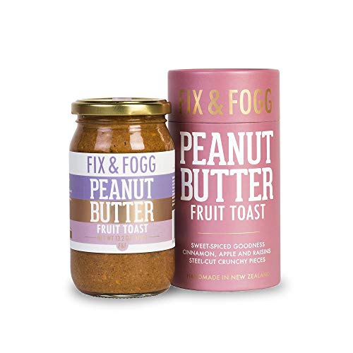 Gourmet Peanut Butter, Super Crunchy Peanut Butter, Cinnamon, Raisin & Apple, Low Sugar Peanut Butter, Fruit Toast, 375g - Fix and Fogg Peanut Butter