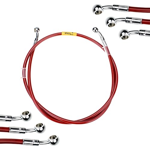 Tubo Freno Idraulico Universale Letgoing per Moto, ATV, Moto da Cross e Street Racers (Rosso, 1400mm, 10mm)