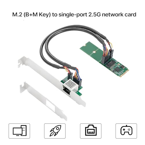 Adaptateurs M.2 Ethernet 2,5 Gigabits 25000 Mbps RJ45 Intel I225 PC - 4
