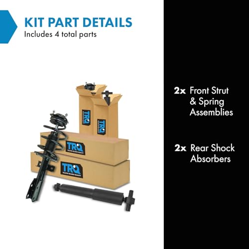 Image of TRQ Front & Rear Loaded Complete Strut Assembly Shock Absorber Kit 4pc for Acadia