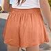 Zzalalana Cotton Linen Shorts for Girls Summer Casual Elastic Waist Bermuda Shorts Kids Short Pants with Pockets 3-14 Years Orange