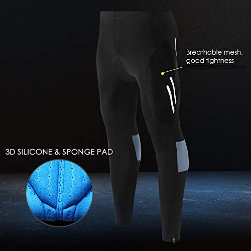 Calças de ciclismo, Andoer Calças de ciclismo masculinas 4D acolchoadas calças compridas de compress