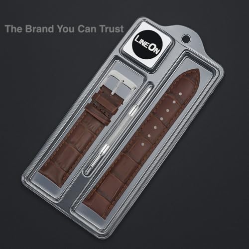 Image of Lineon Half Padded Premium Leather Mens & Womens Watch Strap For Branded Watches Compitable with Titan, Timex, Casio, Sonata and All premium Watches Tool and Pins Include