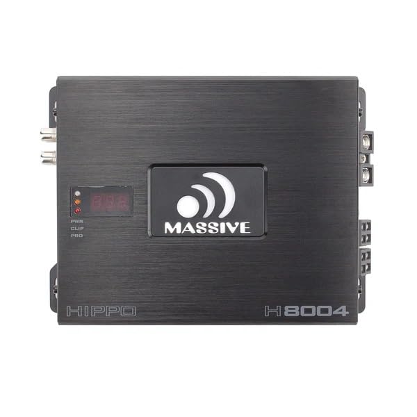 Image of Massive Audio H8004 | 125 Watts RMS x 4 @ 4 Ohm 4 Channel Hippo Series High Performance Amplifier