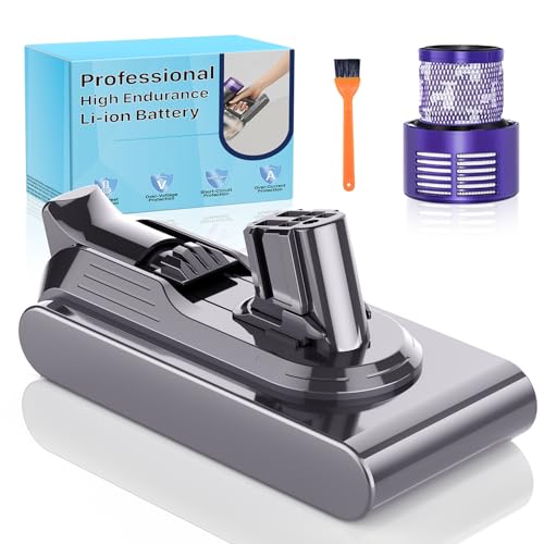 Akku für Dyson V12 Serie 8000mAh Neues Upgrade Hochkapazitäts Ersatzakku für Dyson v12 Detect Slim/Detect Slim Absolute Staubsauger mit Voll Set Reparatur Werkzeug Kits