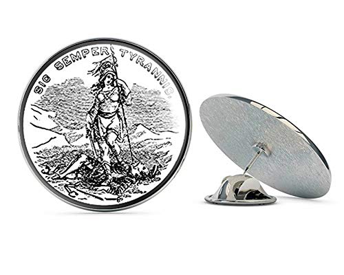 Round Sic Semper Tyrannis (va Virginia Patriot Tea) Metal 0.75